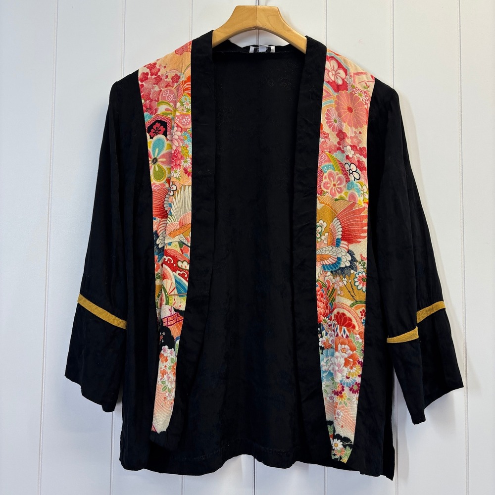 Vintage Naturally Petite Festival Boho Kimono Cardigan Size M Hippie Asian Inspo